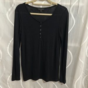 Banana Republic Black, Long Sleeve Top, Size Small
